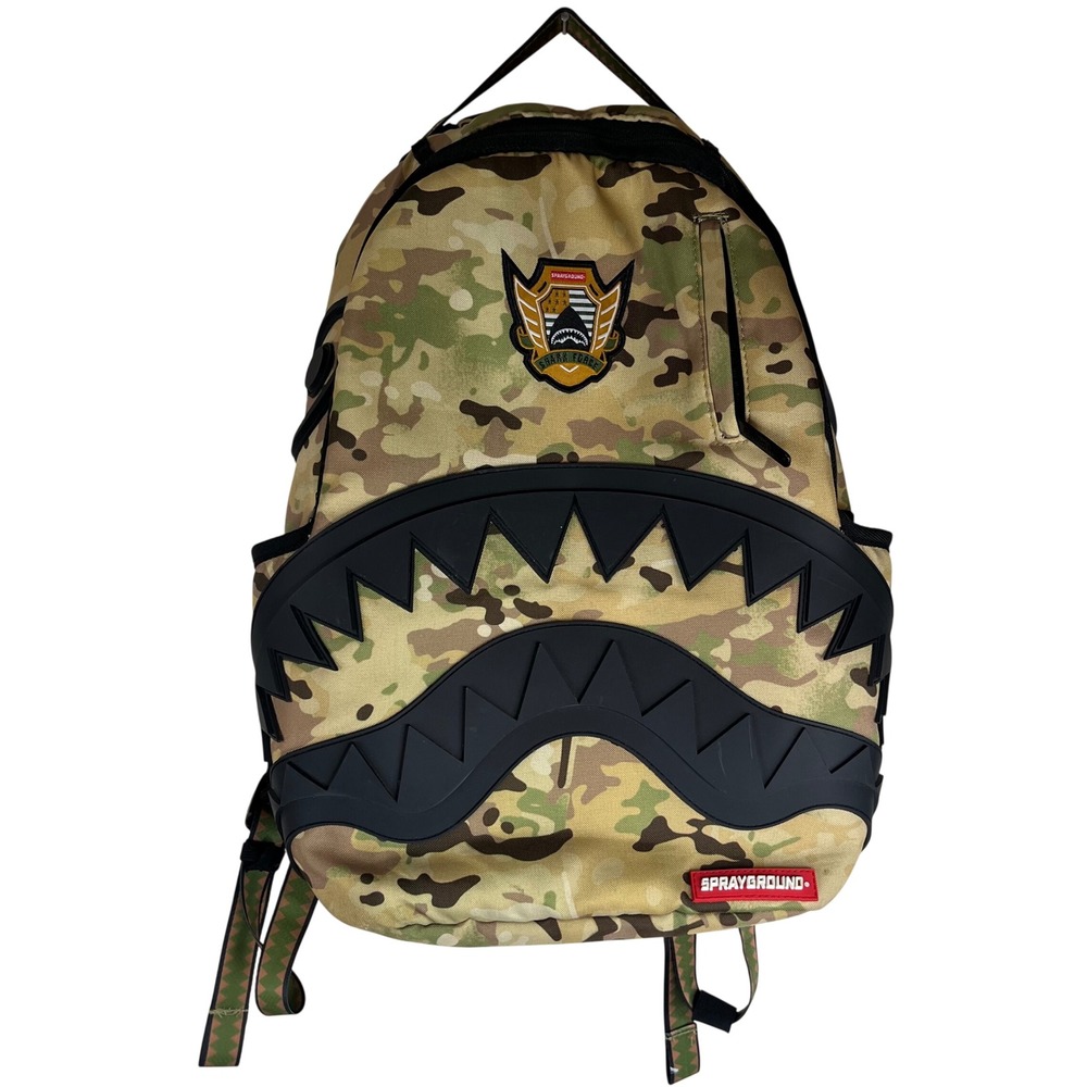 Sprayground Shark Force Camo Backpack 910B1418NSZ SS18 Rare 2018 Shark Mouth